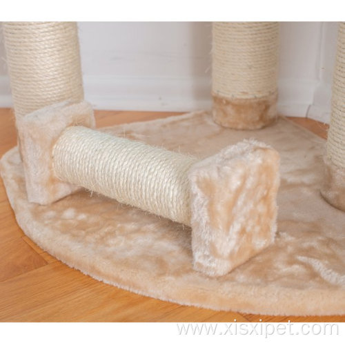 Wood Cat Tree Cured Sisal Posts Scratching